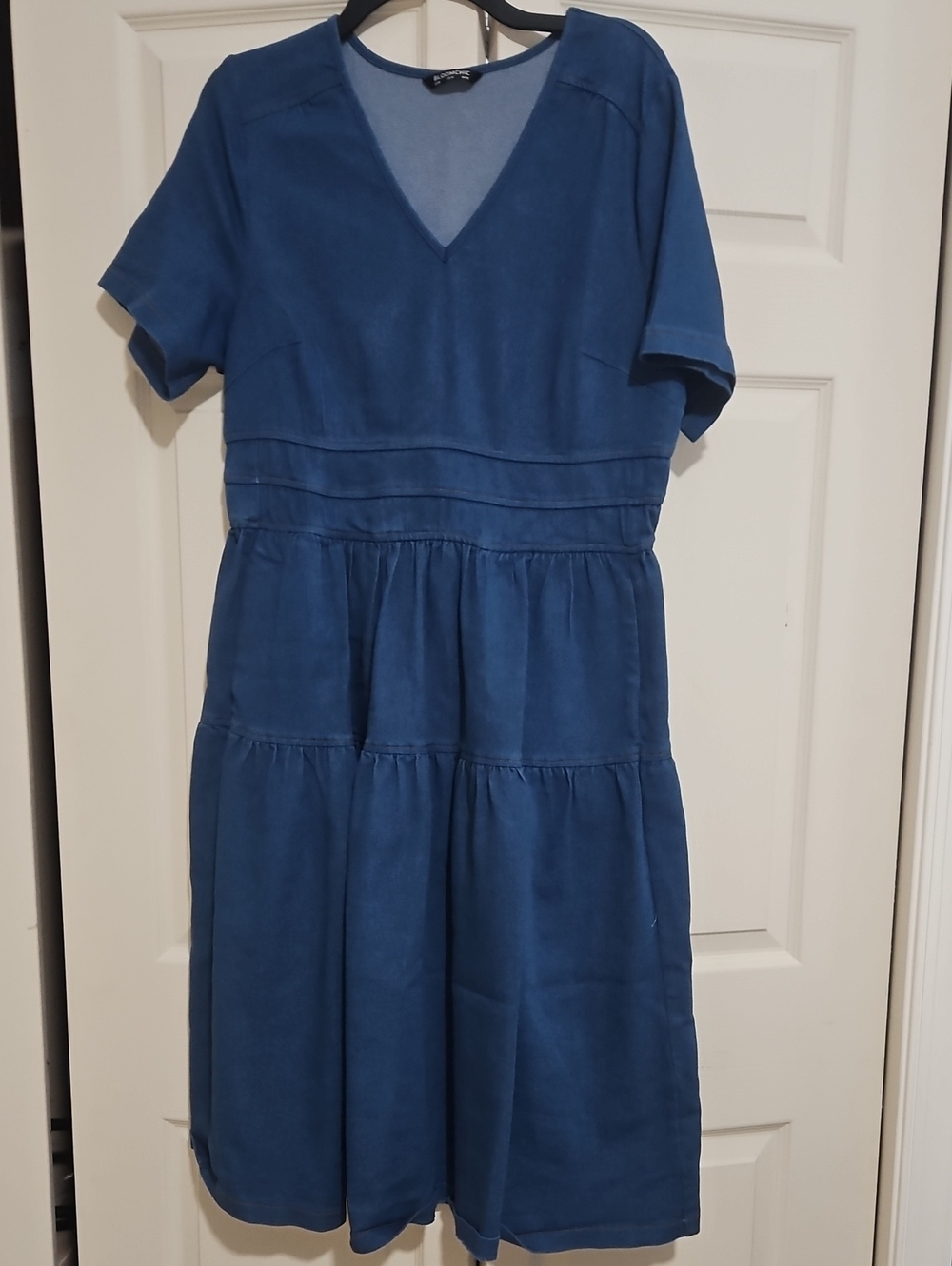 BloomChic Light Blue Denim-Look Dress